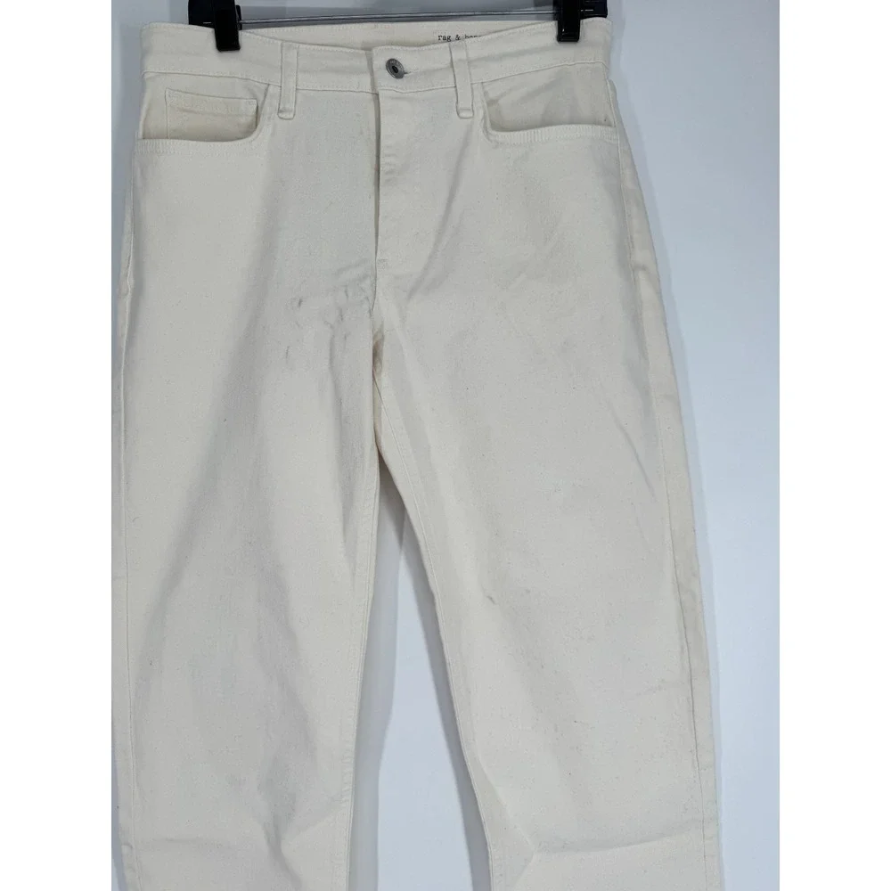 Rag & Bone Dylan Baggy Jeans Womens Size 27 Cream Straight Leg Wide Leg Relaxed